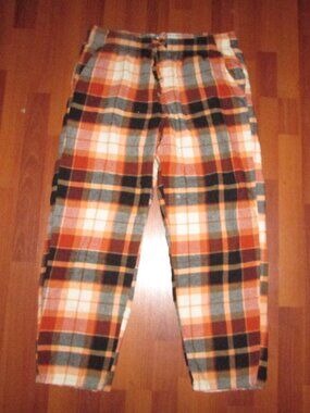 Old Navy Orange Plaid Flannel Pajama Pants
